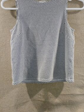 J. Crew Black and White Textured Knit Tank